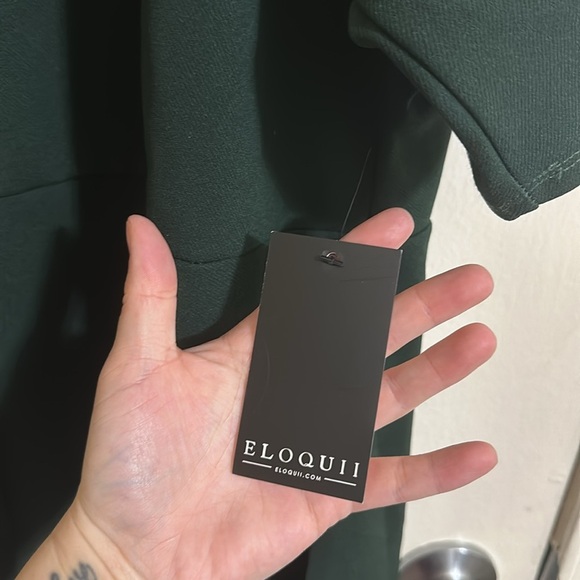 NWT Eloquii Elegant Dark Green Emerald MIDI Dress - Picture 5 of 6